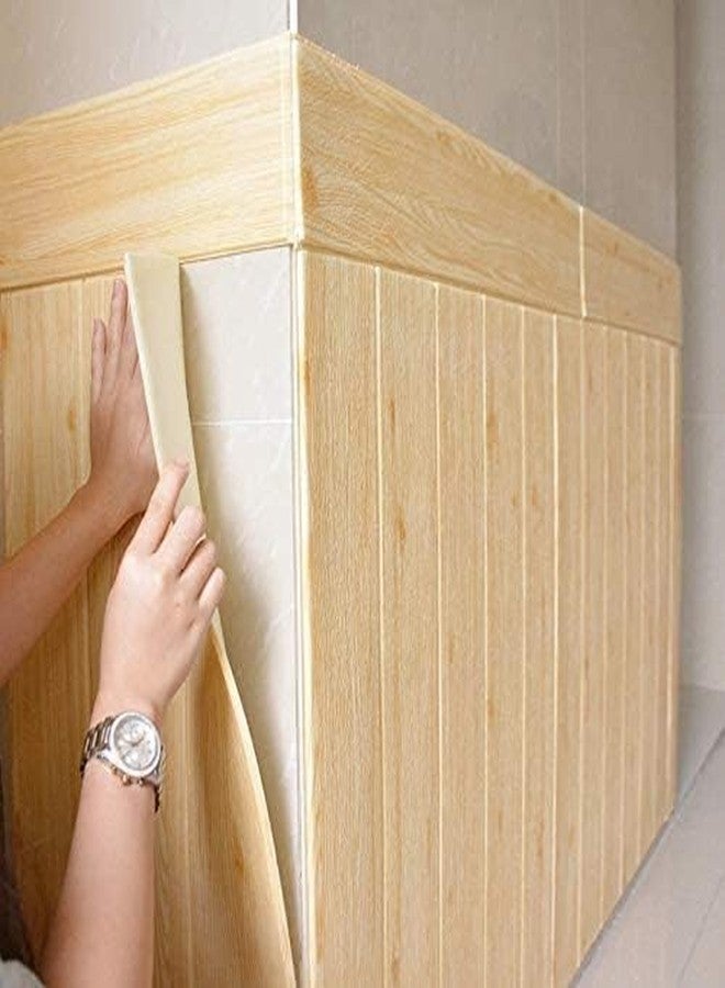 Barebeauty Foam Classic Wooden Design Wallpaper Self Adhesive Grain Wood Styled Wall Panels Peel &Stick WallTiles Waterproof Anti fouling Wallsticker for Home Décor (70cmX77cm)… (White) (Coffee) - Image 5